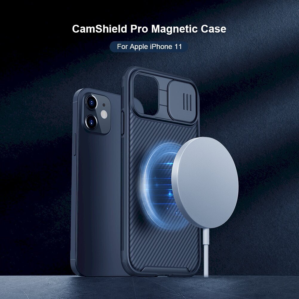 Nillkin CamShield Pro Magnetic Hard dėklas, skirtas iPhone 11, juodas kaina ir informacija | Telefono dėklai | pigu.lt