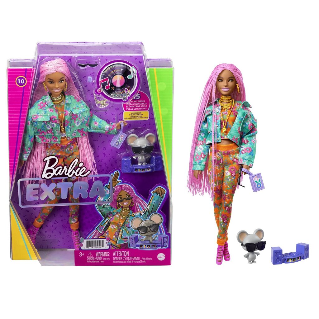 Lėlė Barbė (Barbie) Extra su žalia striuke kaina ir informacija | Žaislai mergaitėms | pigu.lt