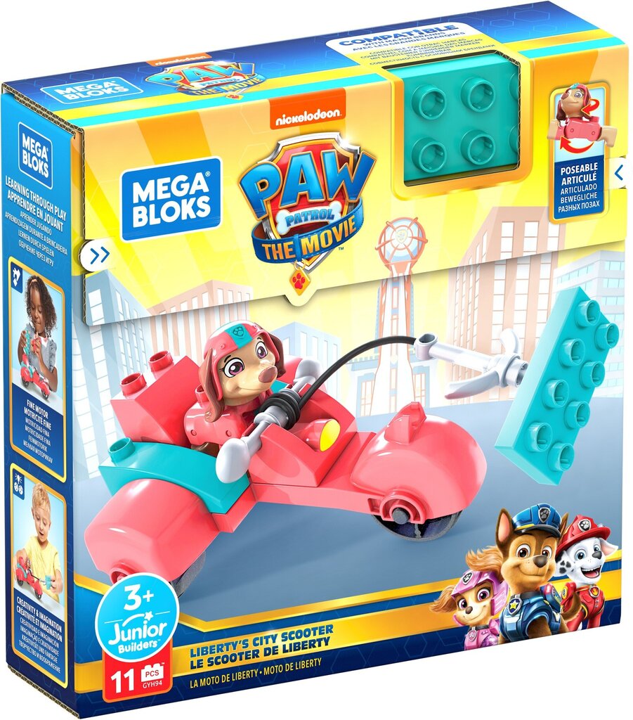 Konstruktorius Šunyčiai Patruliai Mega Bloks Paw Patrol Liberty'S Scooter, Gyh94 kaina ir informacija | Lavinamieji žaislai | pigu.lt