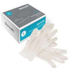 Одноразовые виниловые перчатки Domotti, размер L, 60 шт. цена и информация | Инвентарь для уборки и принадлежности | pigu.lt