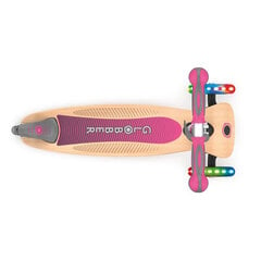 Vaikiškas paspirtukas Globber Primo Foldable Wood Lights Pink kaina ir informacija | Paspirtukai | pigu.lt