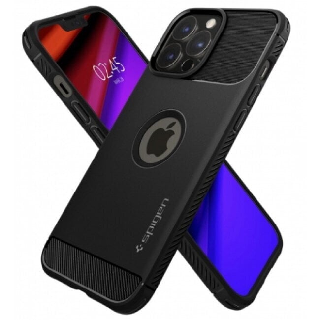 Spigen Rugged Armor case cover, skirtas iPhone 13, matinė juoda цена и информация | Telefono dėklai | pigu.lt