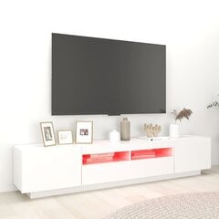 Televizoriaus spintelė su LED apšvietimu, 200x35x40 cm, balta kaina ir informacija | TV staliukai | pigu.lt