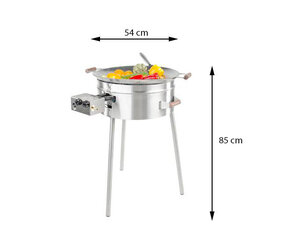 Dujinė kepsninė Wok Burner Set PRO-545, 85x54 cm, pilka kaina ir informacija | Kepsninės, griliai | pigu.lt