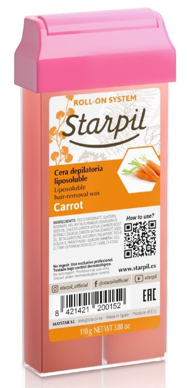 Vaškas kūno plaukų depiliacijai Carrot Starpil 110 g цена и информация | Depiliacijos priemonės | pigu.lt