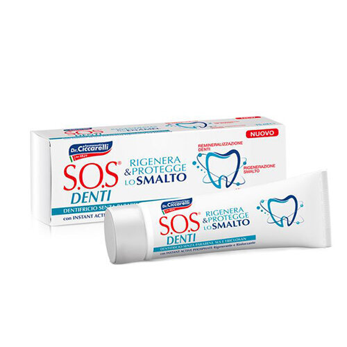 Ciccarelli Sos Denti Enamel emalį atkurianti dantų pasta, 75 ml kaina ir informacija | Dantų šepetėliai, pastos | pigu.lt