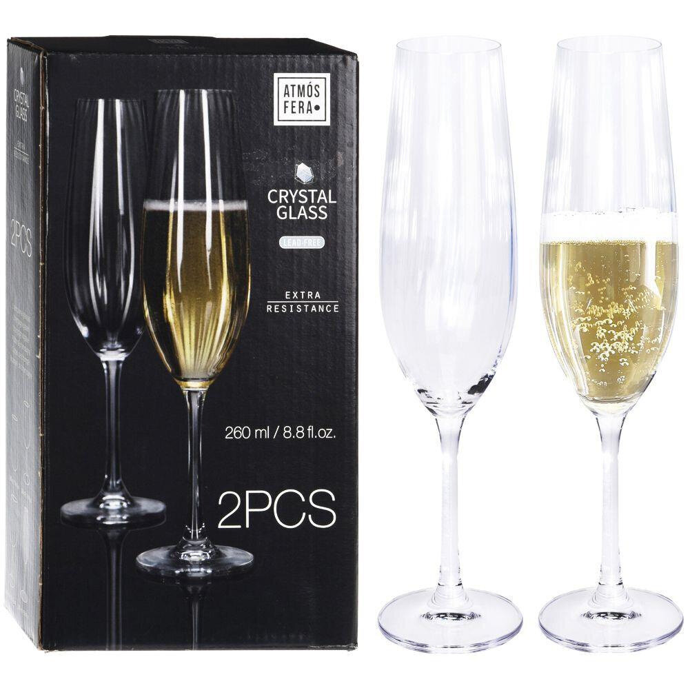 Atmós Fera šampano taurės, 260 ml, 2 vnt. kaina ir informacija | Taurės, puodeliai, ąsočiai | pigu.lt