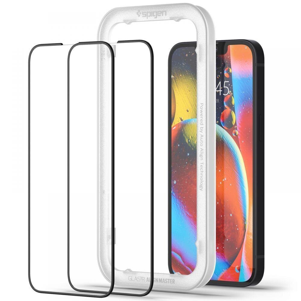 Apsauginis stiklas Spigen ALM Glass FC, skirtas iPhone 13 mini цена и информация | Apsauginės plėvelės telefonams | pigu.lt