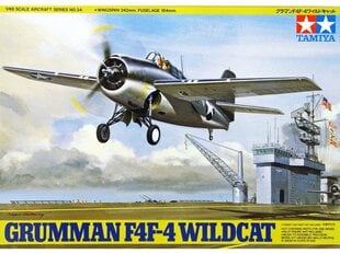 Сборная пластиковая модель Tamiya - Grumman F4F-4 Wildcat, 1/48, 61034 цена и информация | Конструкторы и кубики | pigu.lt