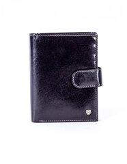 Черный кожаный кошелек с замком. цена и информация | Мужские кошельки | pigu.lt
