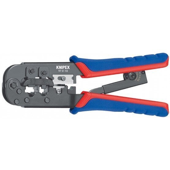 Profesionalios RJ45 jungčių užspaudimo replės 97 51 10 KNIPEX kaina ir informacija | Mechaniniai įrankiai | pigu.lt