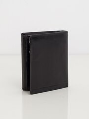 Мужской черный кожаный кошелек с тиснением. цена и информация | Мужские кошельки | pigu.lt