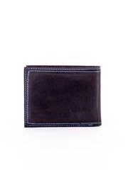 мужской черный кожаный кошелек с элегантной синей кромкой цена и информация | Мужские кошельки | pigu.lt