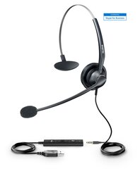 Yealink UH33 headphones/headset Wired Head-band Office/Call center Black цена и информация | Наушники | pigu.lt