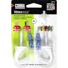Cobra VersaHook White Small, nedidelė universali pakaba 2 vnt. kaina ir informacija | Mechaniniai įrankiai | pigu.lt