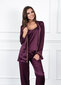 Trijų dalių pižama su kelnėmis, violetinė kaina ir informacija | Naktiniai, pižamos moterims | pigu.lt