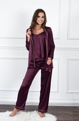 Пижама-тройка с брюками, фиолетовая цена и информация | Женские пижамы, ночнушки | pigu.lt