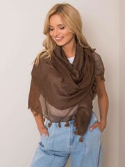Коричневый шарф с бахромой и принтом цена и информация | Шарф женский | pigu.lt