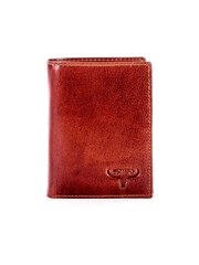 коричневый кожаный кошелек с тиснением цена и информация | Мужские кошельки | pigu.lt