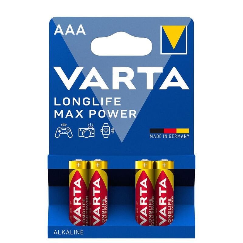 Elementai šarminiai AAA Longlife Max Power (4vnt) Varta цена и информация | Elementai | pigu.lt