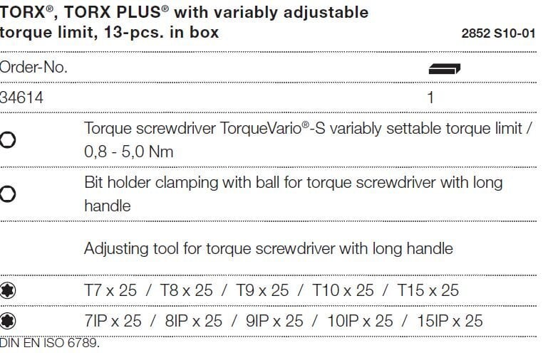Atsuktuvų dinamometrinių rinkinys WIHA TorqueVario-S 0,8 -5,0 Nm (13 vnt.) kaina ir informacija | Mechaniniai įrankiai | pigu.lt
