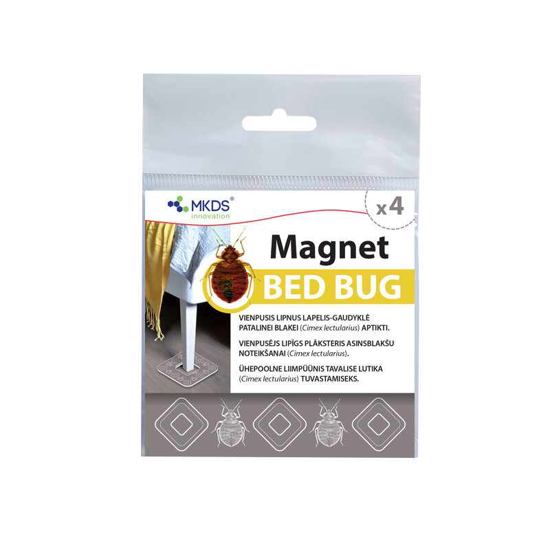 MKDS Magnet BED BUG клейкая ловушка для постельных клопов, 4 шт