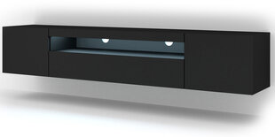 ТВ столик RTV Aura LED, черный цена и информация | Тумбы под телевизор | pigu.lt