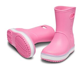 Детские резиновые сапоги Crocs Crocband Rain Boot 205827*6QM, розовые 191448410497 цена и информация | Резиновые сапоги детские | pigu.lt