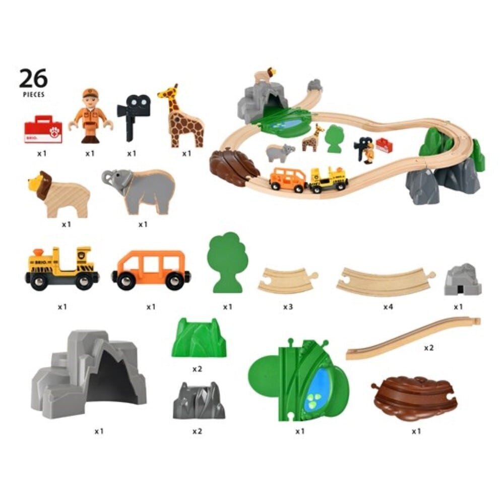 Traukinio trasa Brio Railway Safari Adventure Set - 33960 цена и информация | Žaislai berniukams | pigu.lt