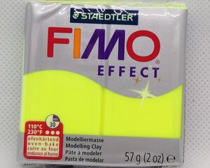 Моделин Fimo Effect 56г., желтый цена и информация | Принадлежности для рисования, лепки | pigu.lt