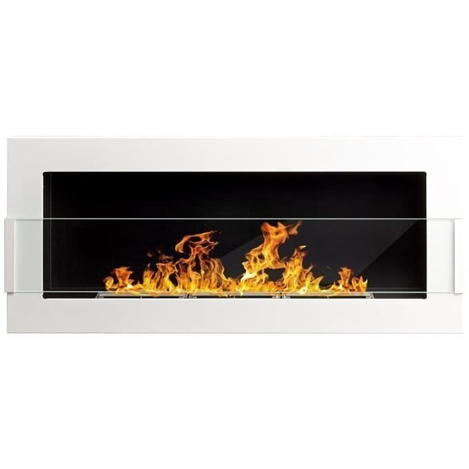 Pakabinamas įmontuojamas biožidinys Bioheat 900x400 TUV White Less Glass цена и информация | Židiniai, ugniakurai | pigu.lt