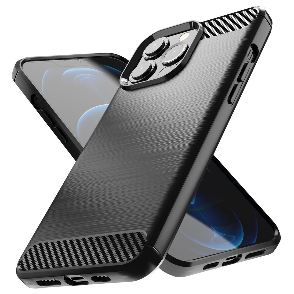 Hurtel Carbon Case skirtas iPhone 13 Pro Max, juodas цена и информация | Telefono dėklai | pigu.lt