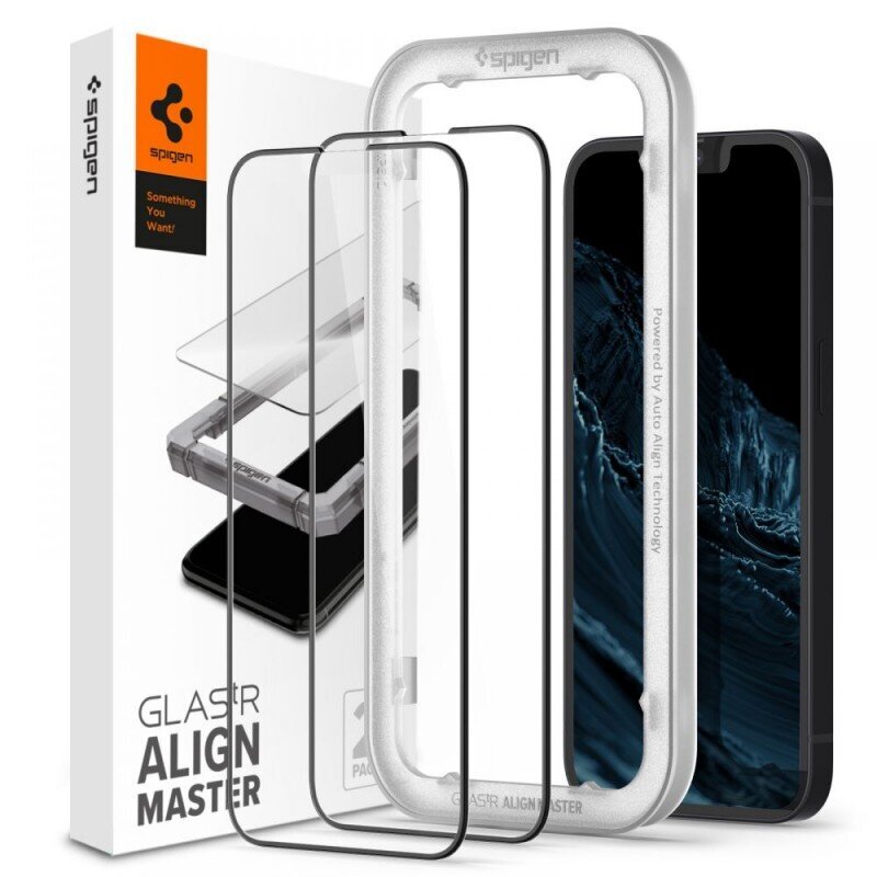 Spigen Alm Glass FC ekrano apsauginis stiklas iPhone 13 ir 13 Pro, 2 vnt. kaina ir informacija | Apsauginės plėvelės telefonams | pigu.lt