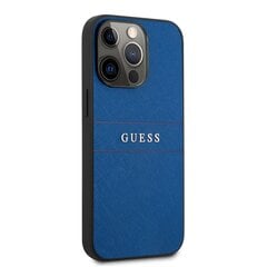 Guess PU Leather Saffiano Case, skirtas iPhone 13 Pro, mėlynas kaina ir informacija | Telefonų dėklai | pigu.lt