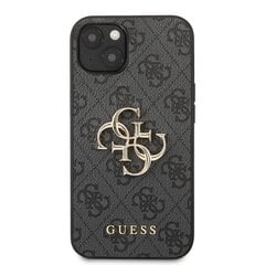 Guess PU 4G Metal Logo Case skirtas iPhone 13, pilkas kaina ir informacija | Telefono dėklai | pigu.lt