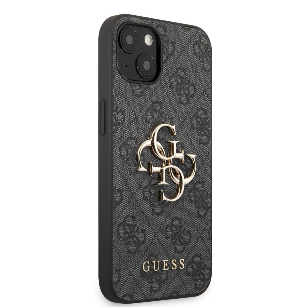 Guess PU 4G Metal Logo Case skirtas iPhone 13, pilkas kaina ir informacija | Telefono dėklai | pigu.lt