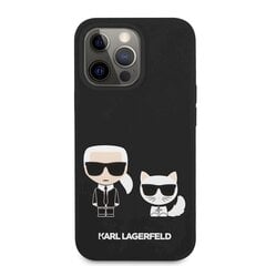 KLHCP13XSSKCK Karl Lagerfeld and Choupette Liquid Silicone Case for iPhone 13 Pro Max Black цена и информация | Чехлы для телефонов | pigu.lt