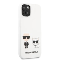 KLHCP13SSSKCW Karl Lagerfeld and Choupette Liquid Silicone Case for iPhone 13 mini White цена и информация | Чехлы для телефонов | pigu.lt