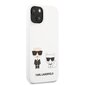 KLHCP13SSSKCW Karl Lagerfeld and Choupette Liquid Silicone Case, skirtas iPhone 13 mini, baltas kaina ir informacija | Telefono dėklai | pigu.lt