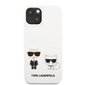 KLHCP13SSSKCW Karl Lagerfeld and Choupette Liquid Silicone Case, skirtas iPhone 13 mini, baltas цена и информация | Telefono dėklai | pigu.lt