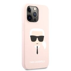 Karl Lagerfeld Liquid Silicone Karl Head Case, skirtas iPhone 13 Pro, rožinis kaina ir informacija | Telefono dėklai | pigu.lt