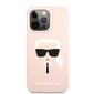 Karl Lagerfeld Liquid Silicone Karl Head Case, skirtas iPhone 13 Pro, rožinis kaina ir informacija | Telefono dėklai | pigu.lt