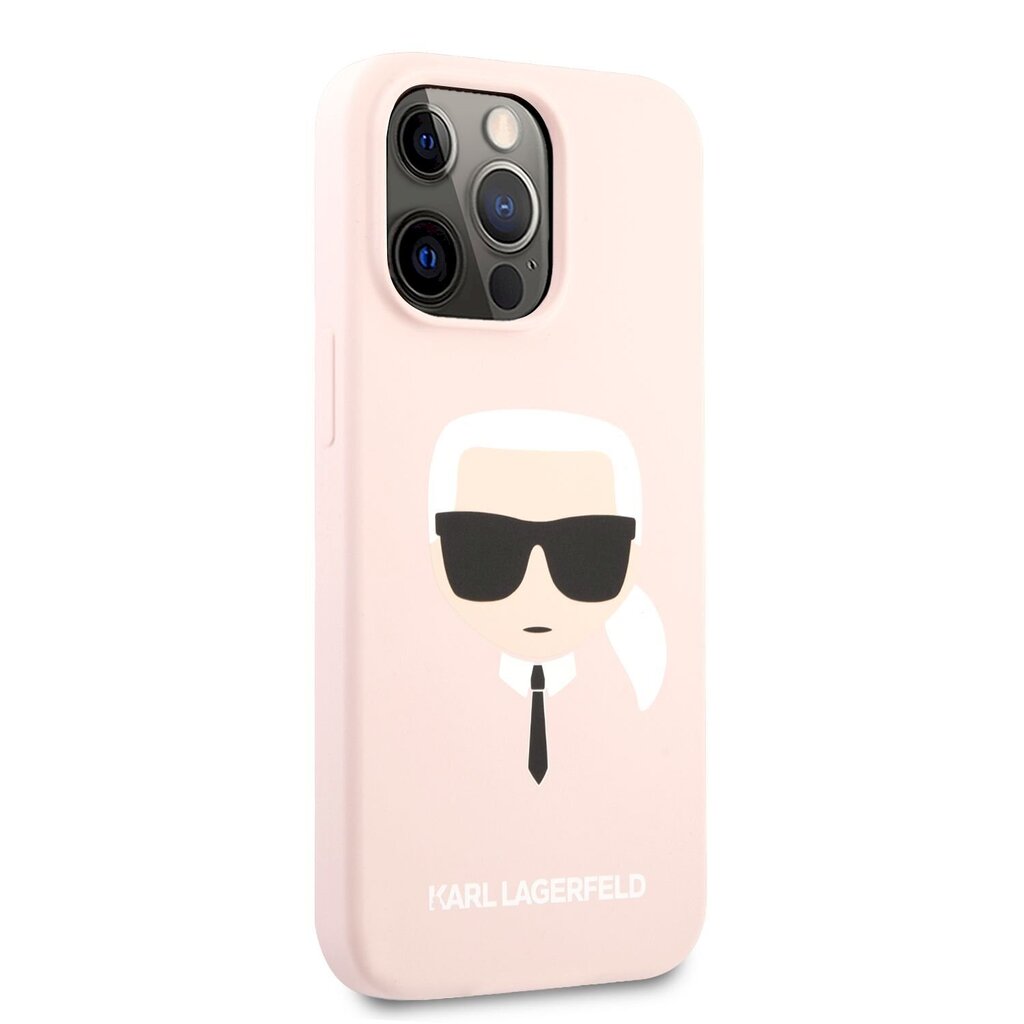 Karl Lagerfeld Liquid Silicone Karl Head Case, skirtas iPhone 13 Pro Max, rožinis kaina ir informacija | Telefono dėklai | pigu.lt