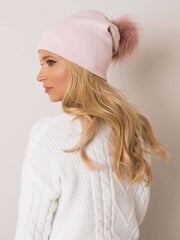 Женская кепка RUE PARIS пыльно-розового цвета с помпоном цена и информация | Женские шапки | pigu.lt