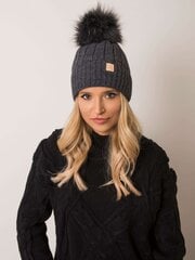 Серая однотонная кепка RUE PARIS цена и информация | Женские шапки | pigu.lt