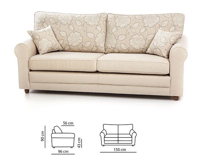 Sofa Greta 2S, smėlio spalvos kaina ir informacija | Sofos | pigu.lt