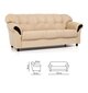 Sofa Rosa 3S N, balta/juoda kaina ir informacija | Sofos | pigu.lt