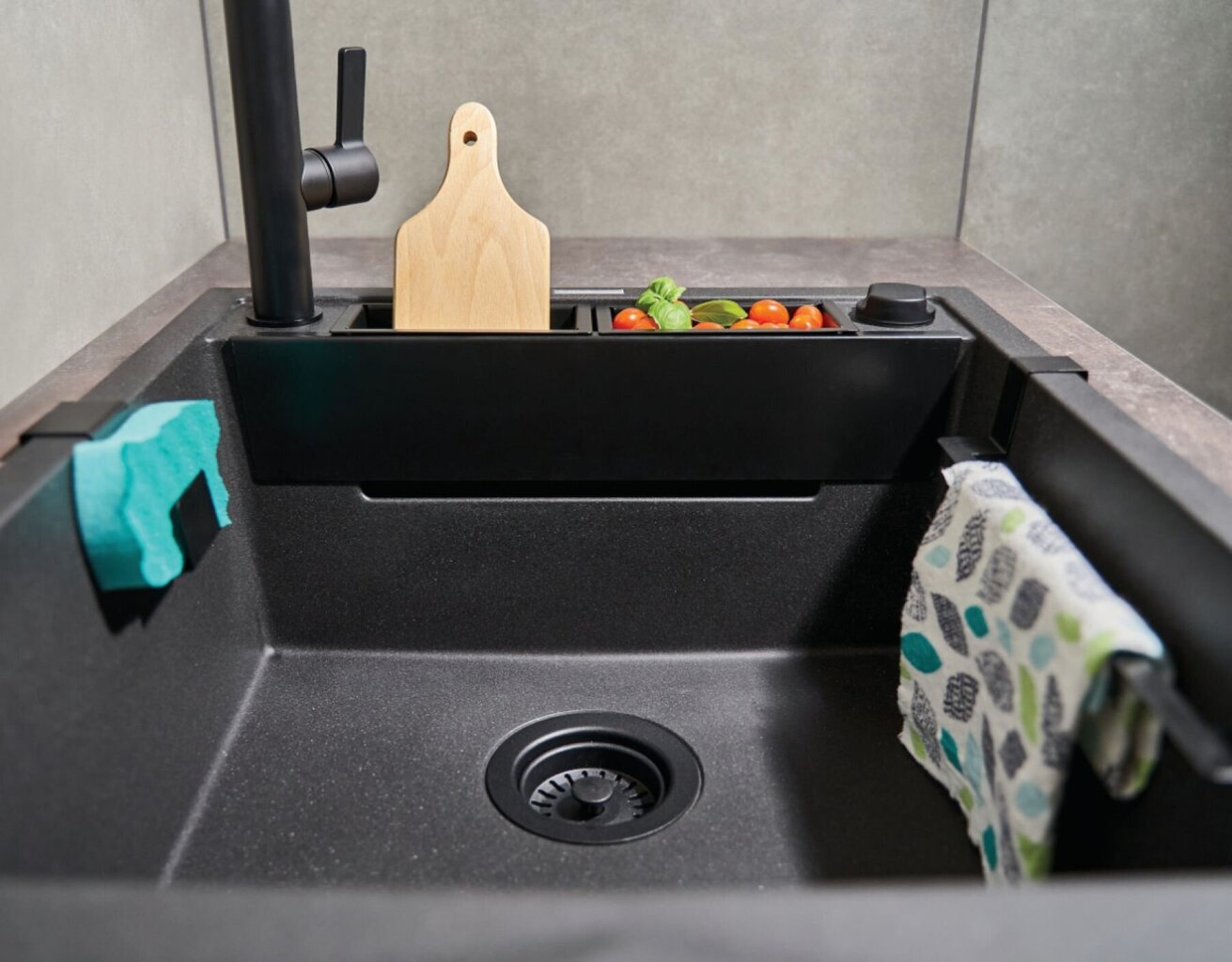 Deante granitinė virtuvinė plautuvė su magnetais Deante Magnetic ZRM T103, Anthracite kaina ir informacija | Virtuvinės plautuvės | pigu.lt