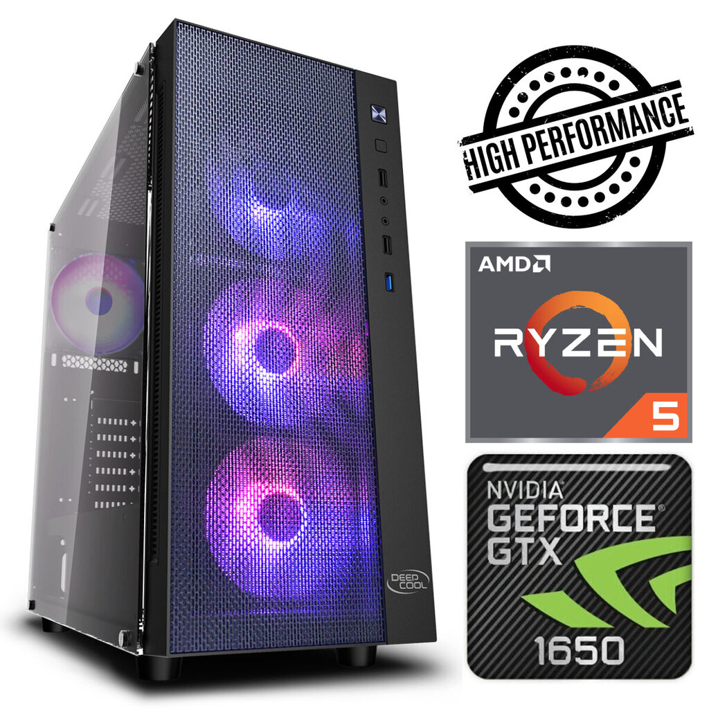 INTOP Ryzen 5 3600 16GB 480SSD M.2 NVME GTX1650 4GB no-OS цена и информация | Stacionarūs kompiuteriai | pigu.lt