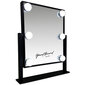 Makiažo veidrodis su 6 kartų šviesos diodų apšvietimu Gerard Brinard Black Hollywood 36 x 30 x 6 cm kaina ir informacija | Kosmetinės, veidrodėliai | pigu.lt
